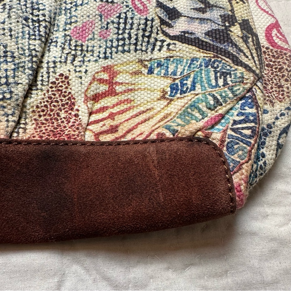 Boho Butterfly Canvas Tote | Slouchy Leather Trim · Lucky Brand - Picture 7 of 16